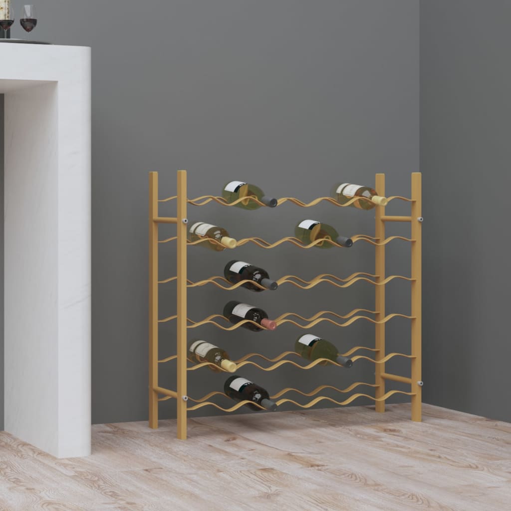 Petrashop  Stojan na víno na 36 lahví zlatý kov