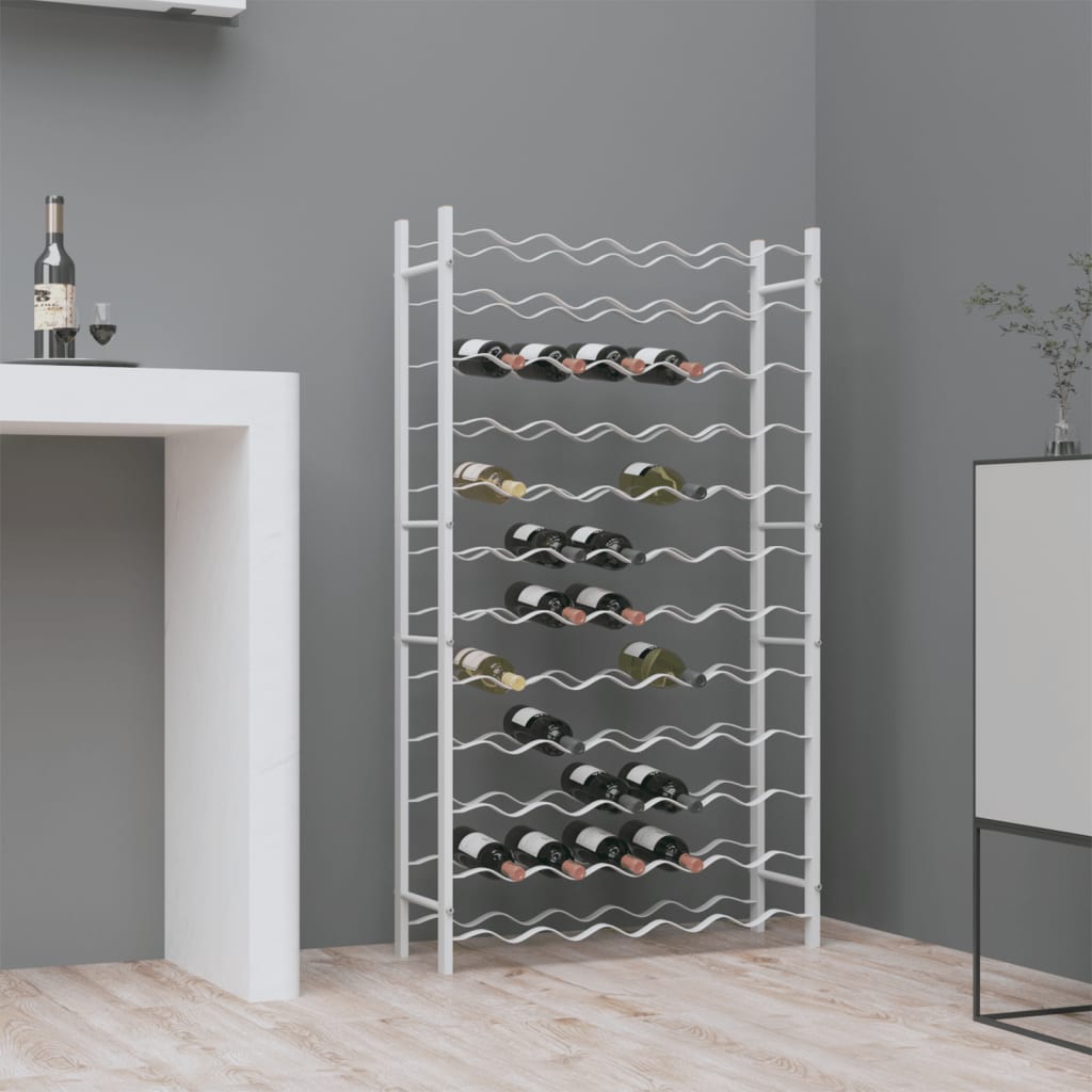 vida XL Weinregal für 72 Flaschen Weiß Metall