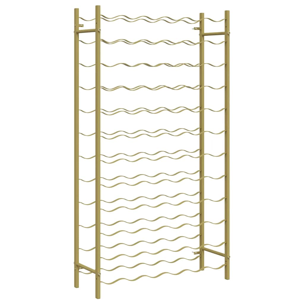 vidaXL Stojan na víno na 72 lahví zlatý kov