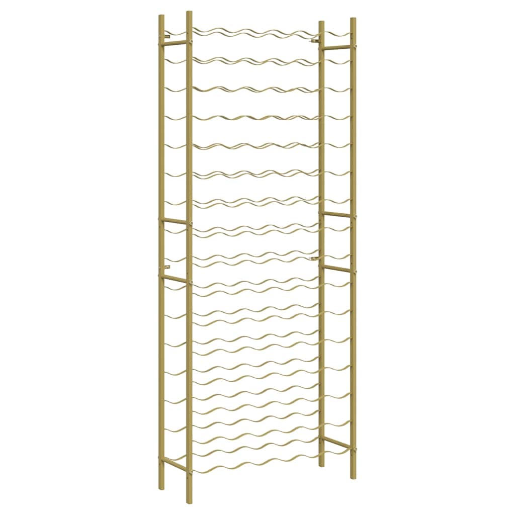 vidaXL Stojan na víno na 96 lahví zlatý kov