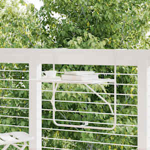 Balkonska mizica bela 60x40 cm jeklo