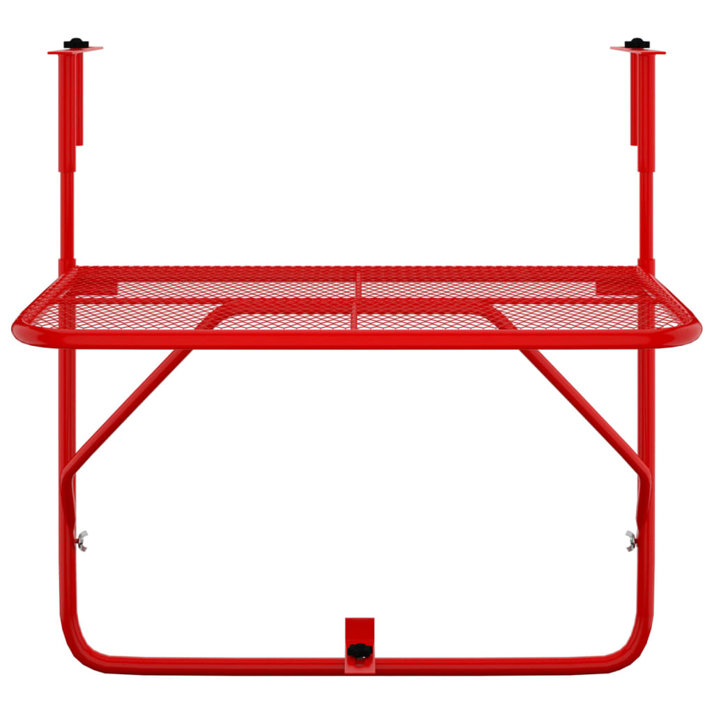 Balkonový stolek červený 60 x 40 cm ocel