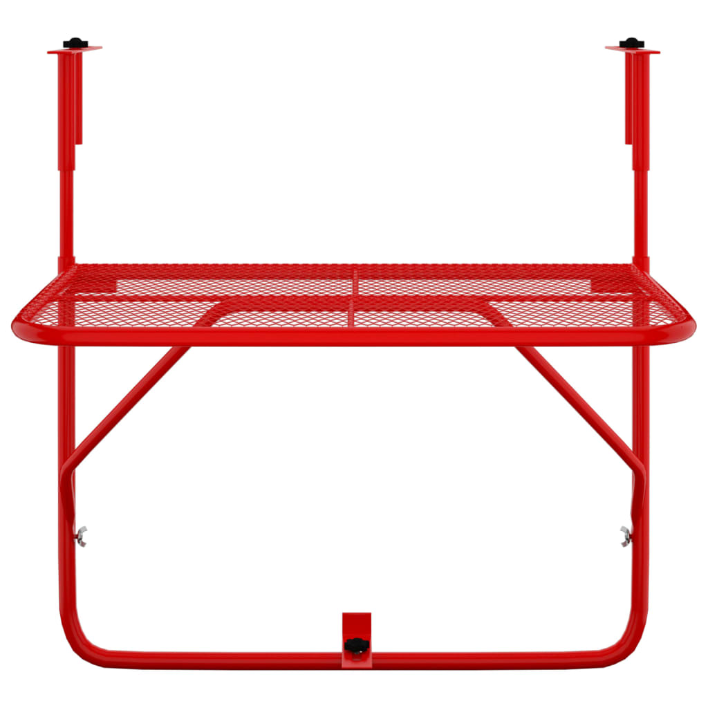 

vidaXL Balkontafel 60x40 cm staal rood