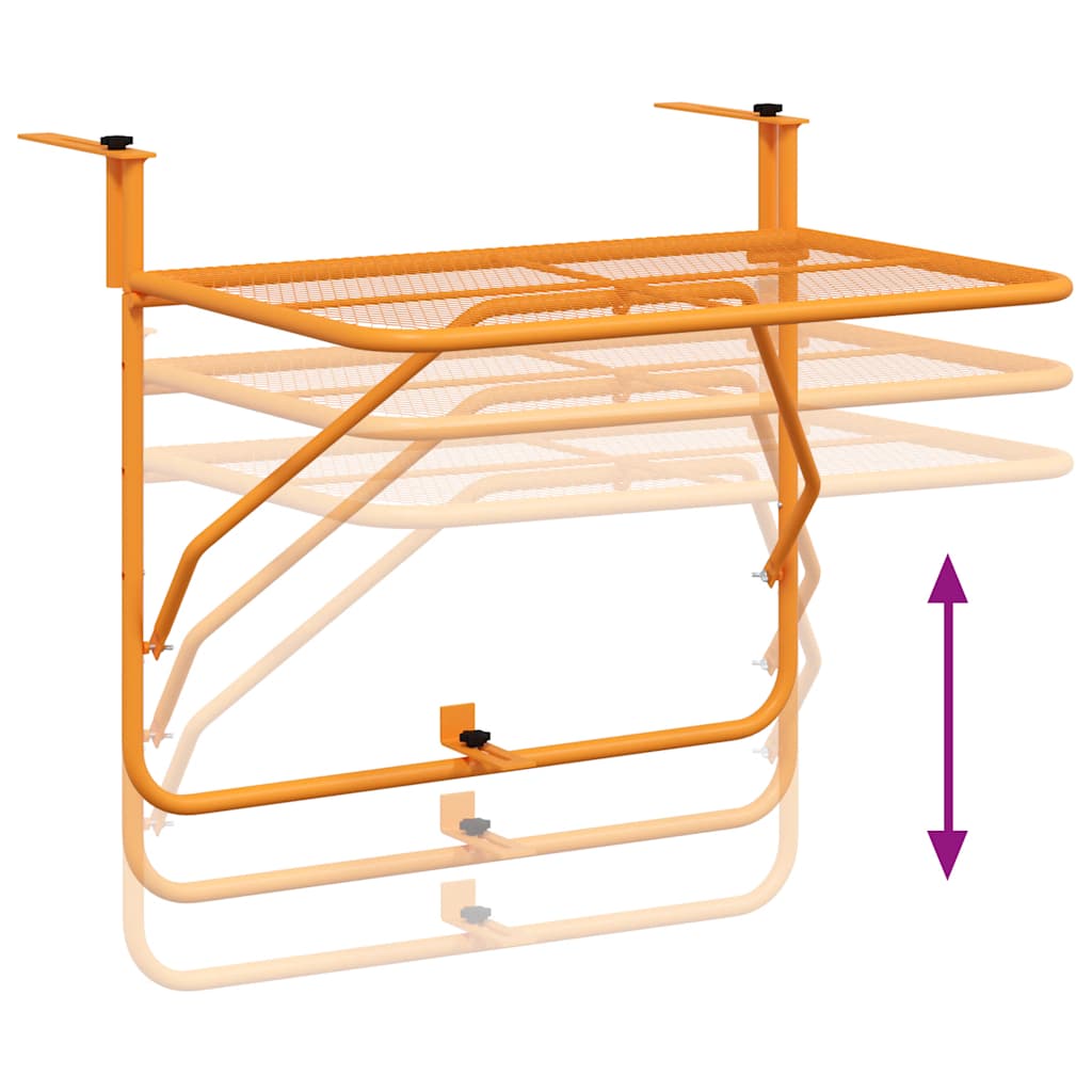 Балконска масичка, жълта, 60x40 см, стомана - Image 8
