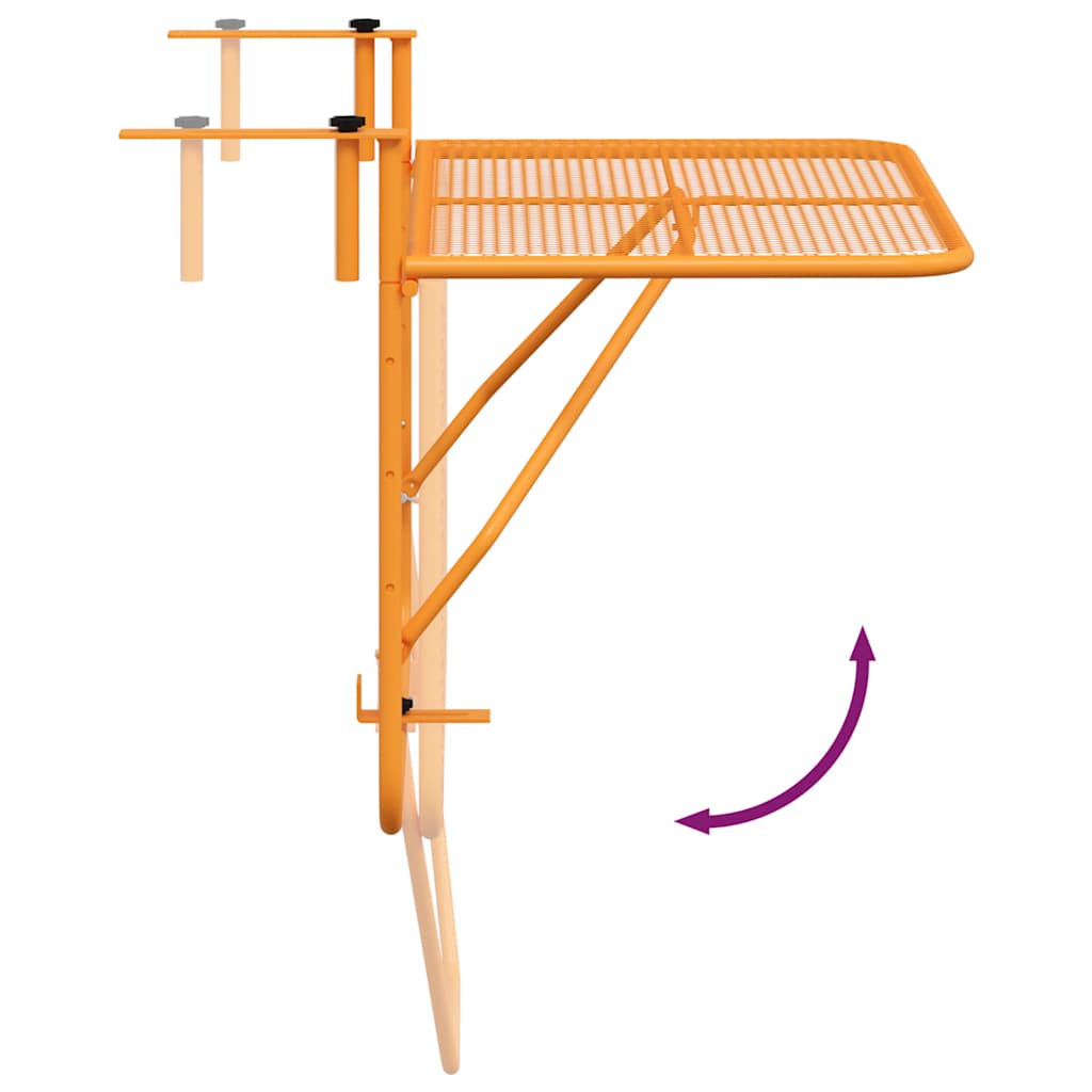Балконска масичка, жълта, 60x40 см, стомана - Image 9