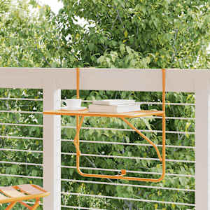 Balkonska mizica rumena 60x40 cm jeklo