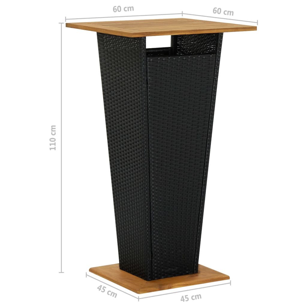 Ensemble De Bar De Jardin 3 Pcs Et Coussins Résine Tressée Noir VidaXL 21 width=274