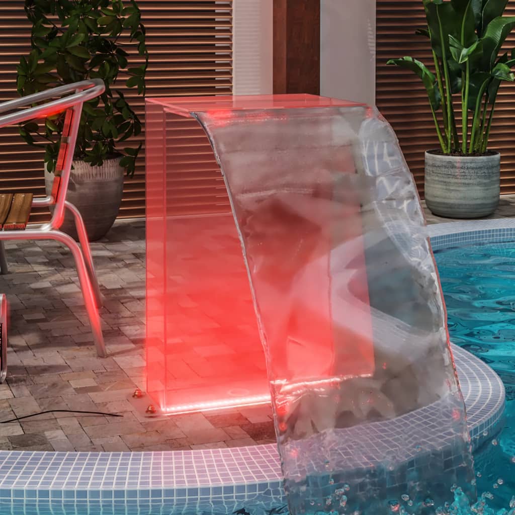 Bazénová fontána s RGB LED osvětlením a konektory akryl 51 cm
