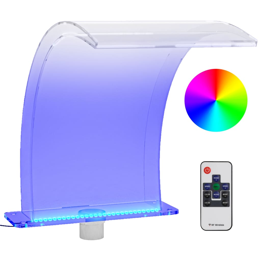 Bazénová fontána s RGB LED osvětlením a konektory akryl 50 cm