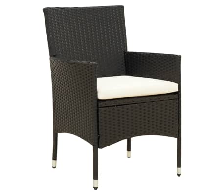 vidaXL 7-delige Tuinset met kussens poly rattan zwart