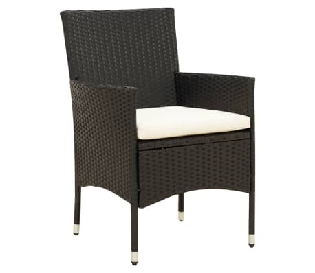 vidaXL 9 Hluta &Uacute;tibor&eth;stofusett me&eth; P&uacute;&eth;um P&oacute;l&yacute;rattan Svart