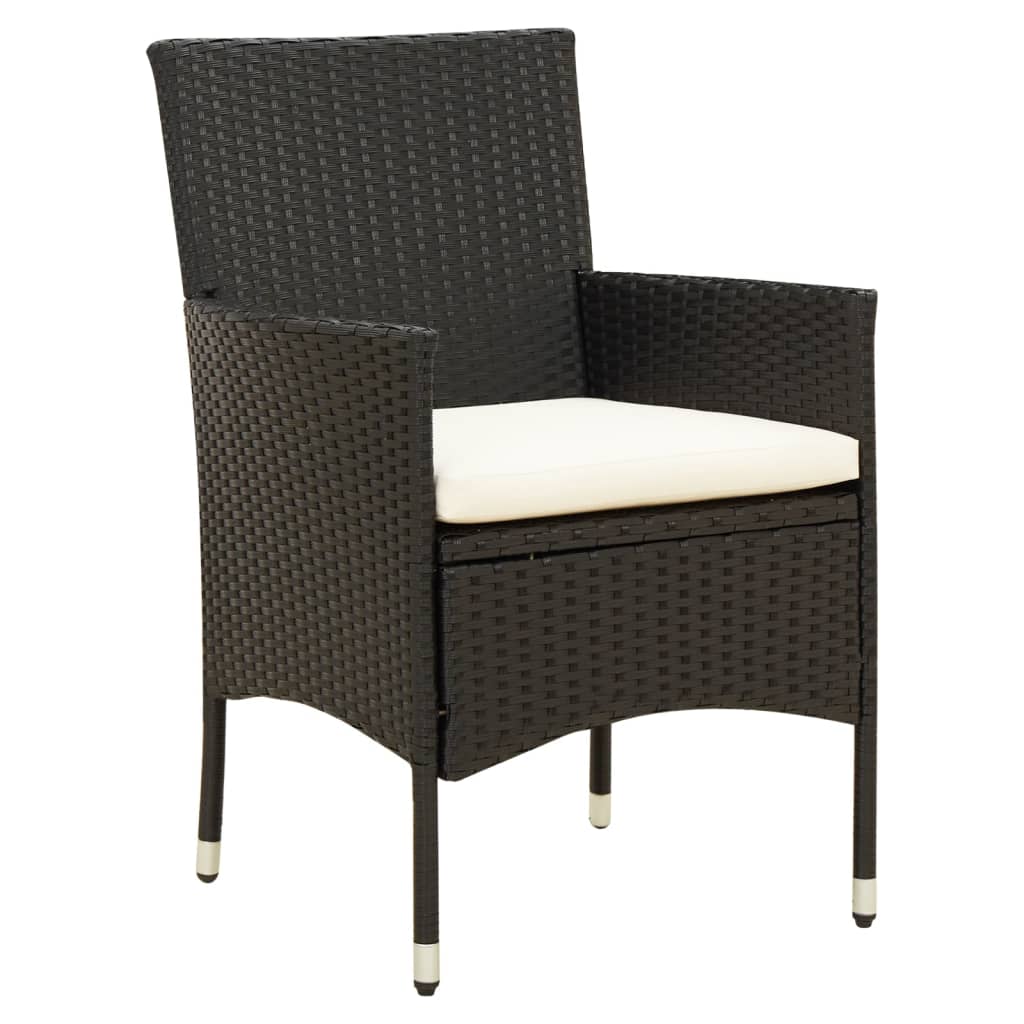 Stolik ogrodowy czarny 250x100x75cm + 10 krzeseł kremowe poduszki