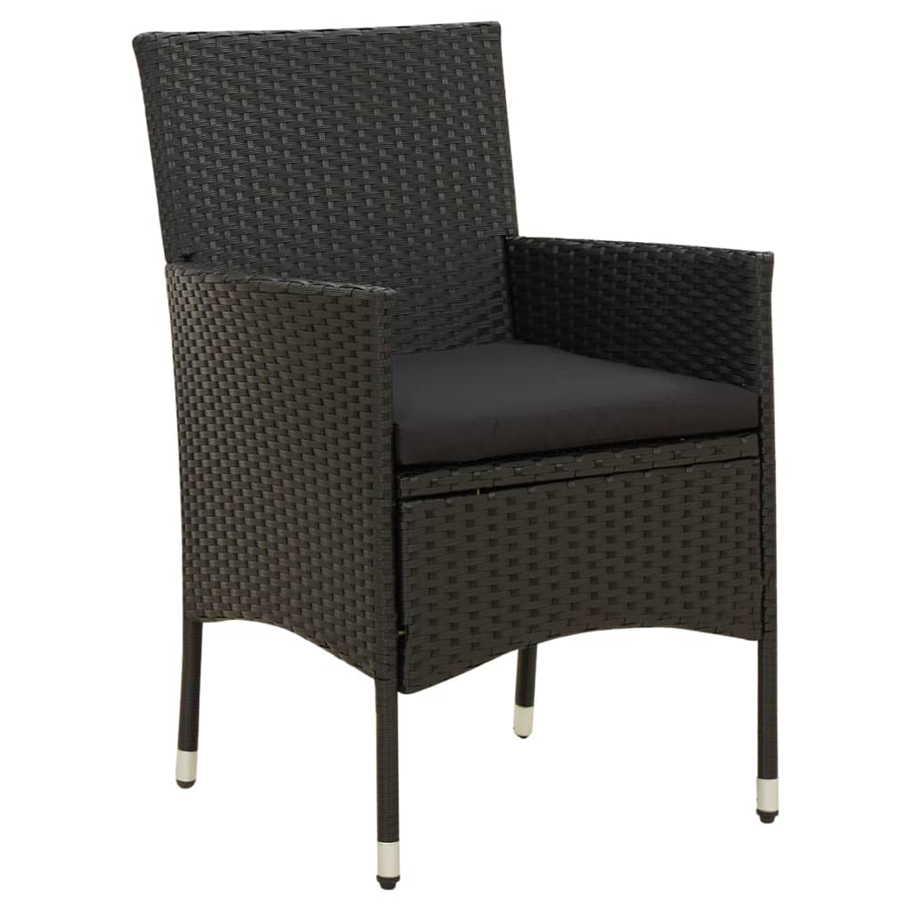 Stolik ogrodowy polirattan czarny 250x100x75 cm + 10 krzeseł + poduszki