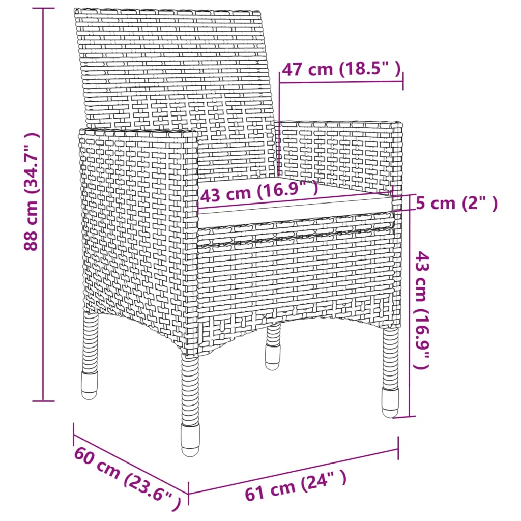 Set mobilier de grădină cu perne, 9 piese, gri, poliratan