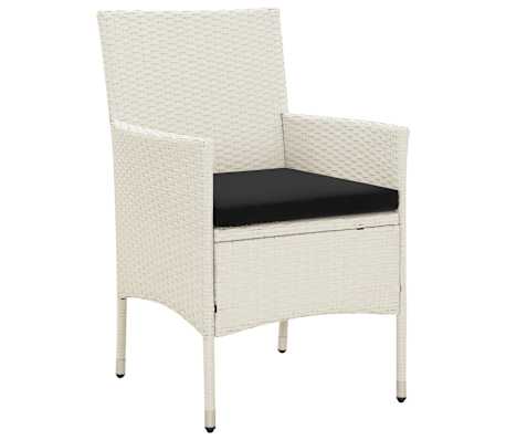 vidaXL Lauko komplektas su pagalvėlėmis, 7 dalių, baltas, poliratanas