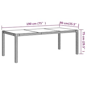 vidaXL Lauko komplektas su pagalvėlėmis, 9 dalių, smėlio, poliratanas