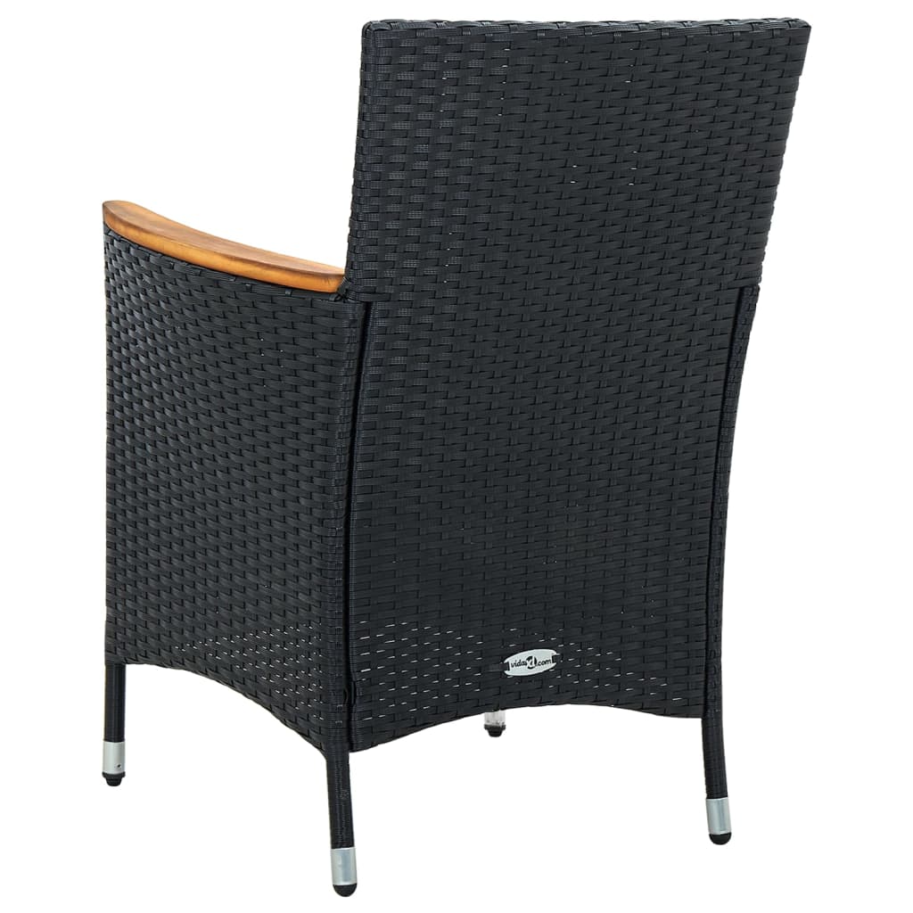 Stolik ogrodowy czarny 150x90x75cm + 4 krzesła kremowe 61x60x88cm