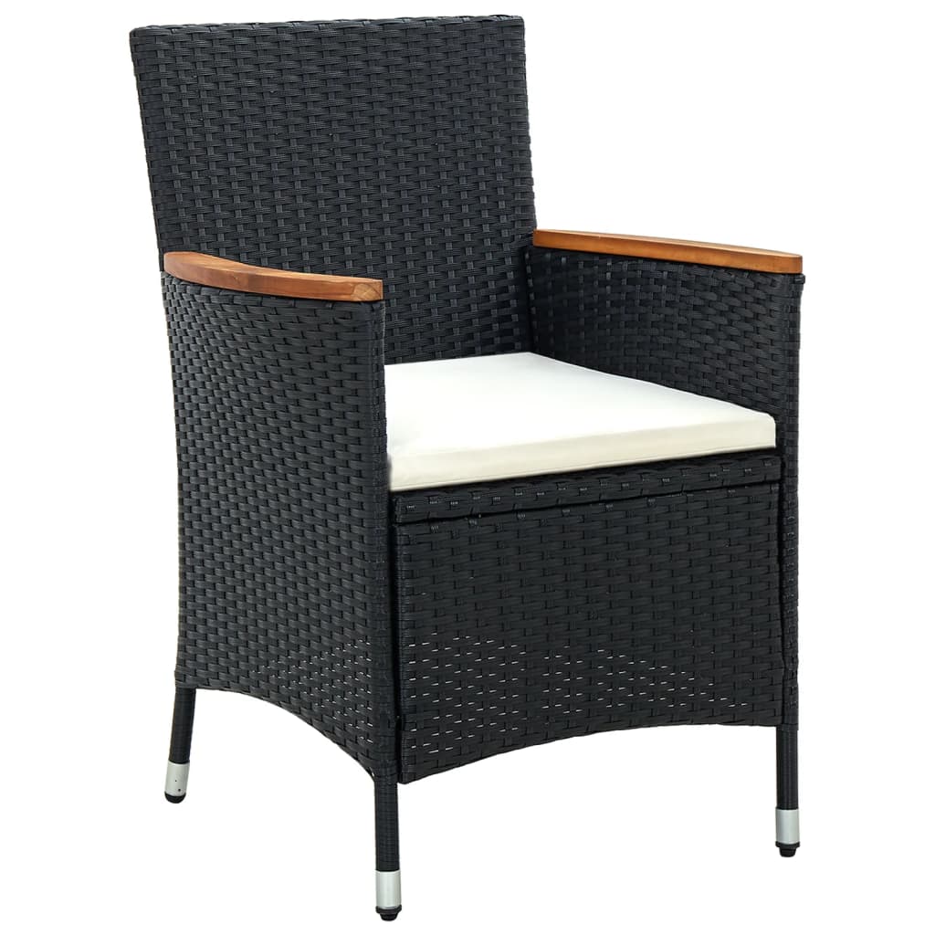 

vidaXL 9-delige Tuinset met kussens poly rattan zwart