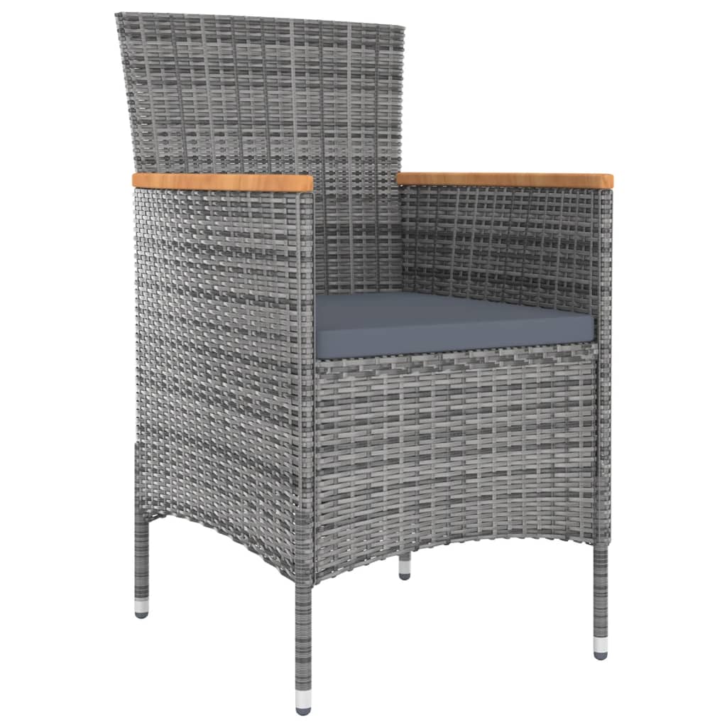 

vidaXL 9-delige Tuinset met kussens poly rattan grijs