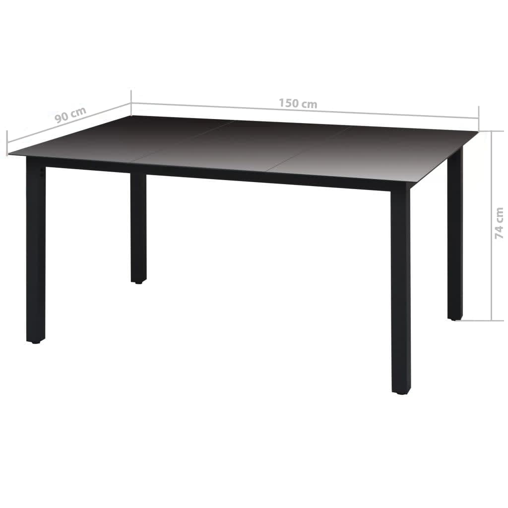 Set mobilier de grădină cu perne, 5 piese, negru, poliratan