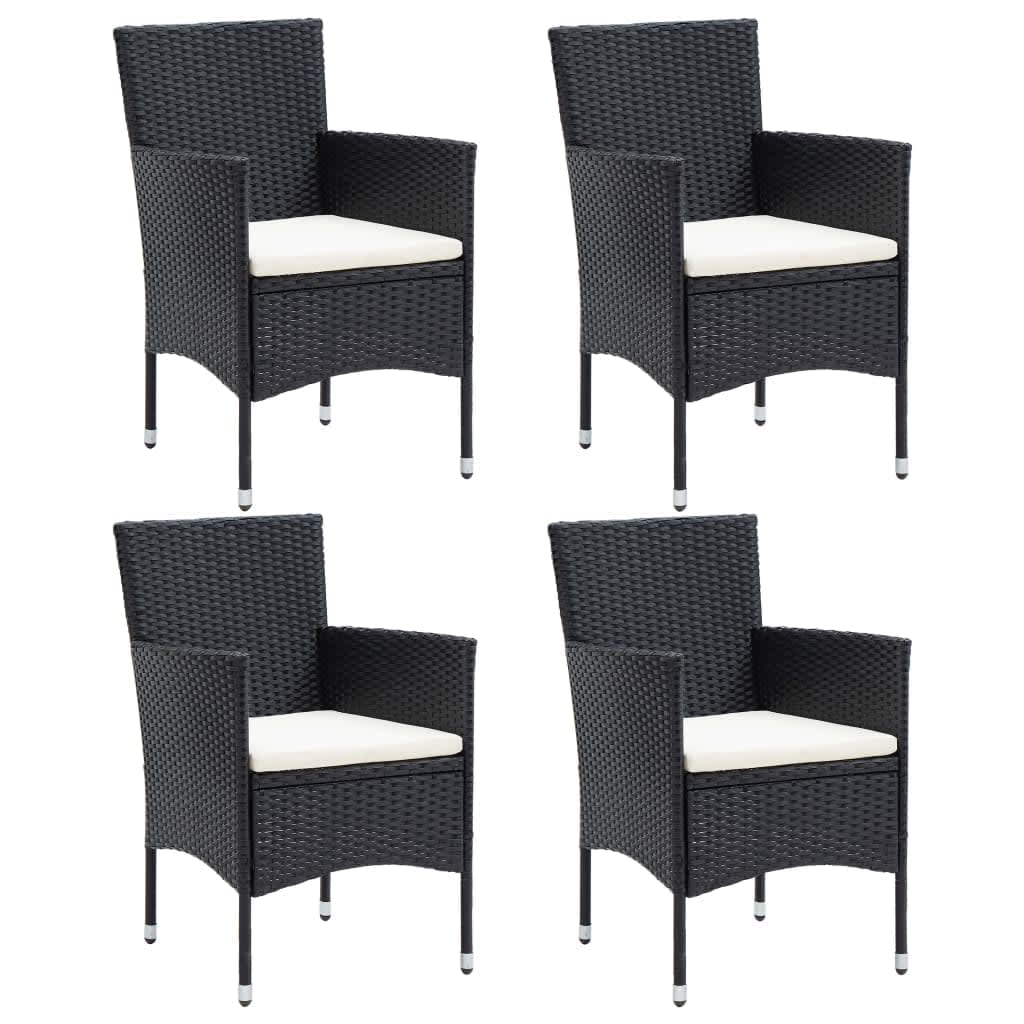 Komplet mebli ogrodowych - Stół 150x90x74 cm, Krzesło 53x58x84 cm, Czarny