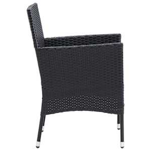 5dílný zahradní jídelní set s poduškami polyratan černý - obrázek 7