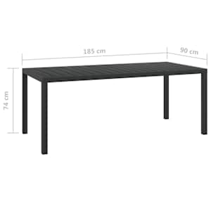 9dílný zahradní jídelní set s poduškami polyratan černý - obrázek 15