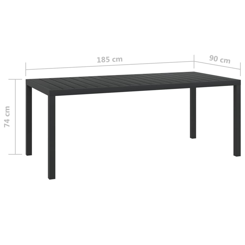 Zestaw mebli ogrodowych - Stół 185x90x74cm + 8 krzeseł 53x58x84cm