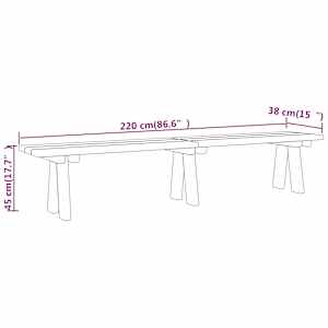 Zahradní lavice 220 cm impregnované masivní borové dřevo - obrázek 7
