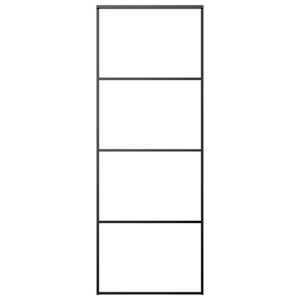 vidaXL liuguks, matt ESG-klaas ja alumiinium, 76 x 205 cm, must