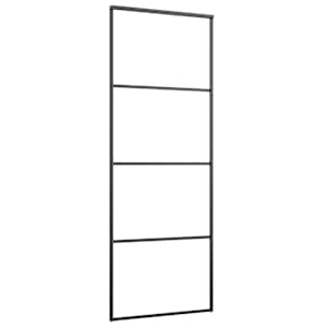 Posuvné dveře mléčné ESG sklo a hliník 76 x 205 cm černé - obrázek 3