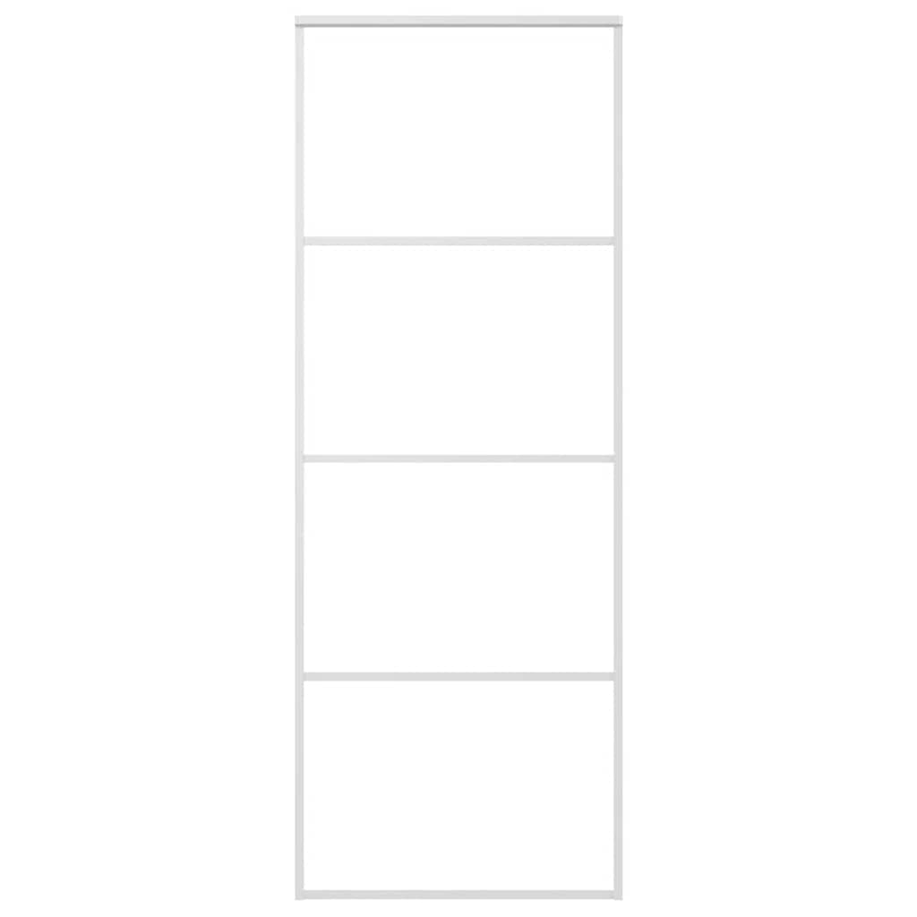 vidaXL Schuifdeur 76x205 cm ESG-glas en aluminium wit