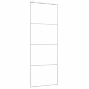 Posuvné dveře mléčné ESG sklo a hliník 76 x 205 cm bílé - obrázek 3