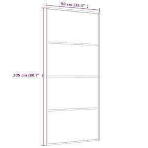 Posuvné dveře mléčné ESG sklo a hliník 90 x 205 cm černé - obrázek 6
