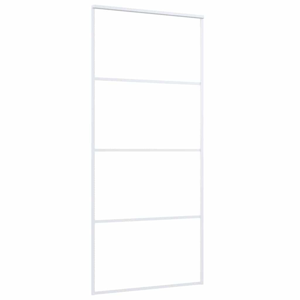 vidaXL fehér ESG üveg és alumínium tolóajtó 90x205 cm