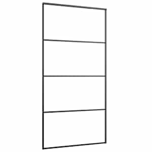 Posuvné dveře mléčné ESG sklo a hliník 102,5 x 205 cm černé - obrázek 3