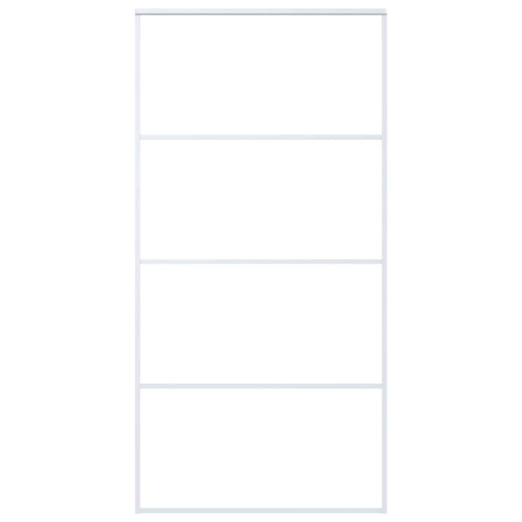 vidaXL Posuvné dveře ESG sklo a hliník 102,5 x 205 cm bílé