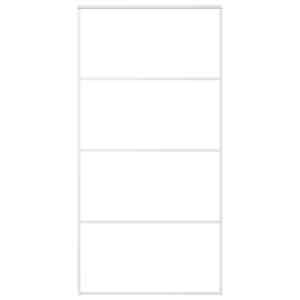 Posuvné dveře mléčné ESG sklo a hliník 102,5 x 205 cm bílé - obrázek 2