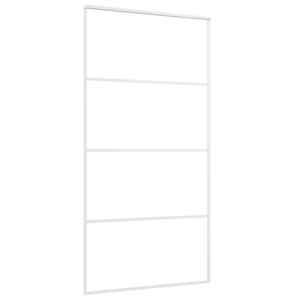 Posuvné dveře mléčné ESG sklo a hliník 102,5 x 205 cm bílé - obrázek 3
