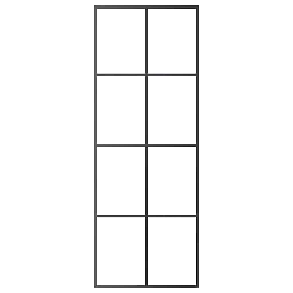 vidaXL fekete ESG üveg és alumínium tolóajtó 76 x 205 cm