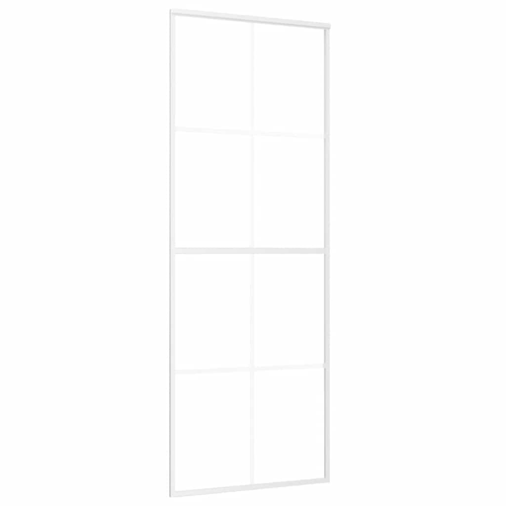vidaXL Posuvné dveře ESG sklo a hliník 76 x 205 cm bílé