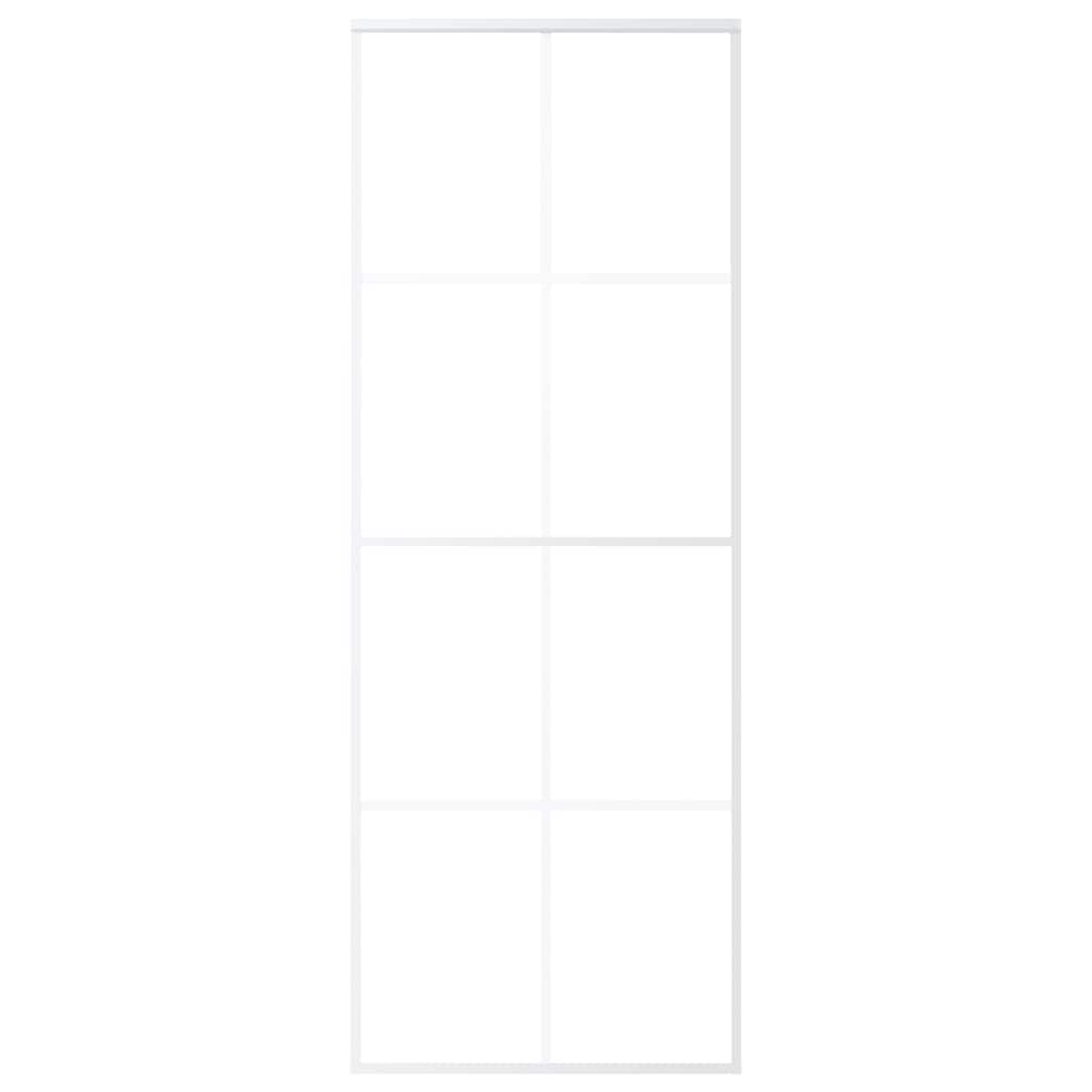 Thumbnail - vidaXL Schiebetür ESG-Mattglas und Aluminium 76x205 cm Weiß