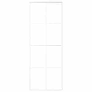 Posuvné dveře mléčné ESG sklo a hliník 76 x 205 cm bílé - obrázek 3
