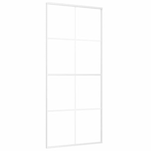vidaXL liuguks, matt ESG-klaas ja alumiinium, 90 x 205 cm, valge