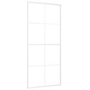 Posuvné dveře mléčné ESG sklo a hliník 90 x 205 cm bílé - obrázek 2