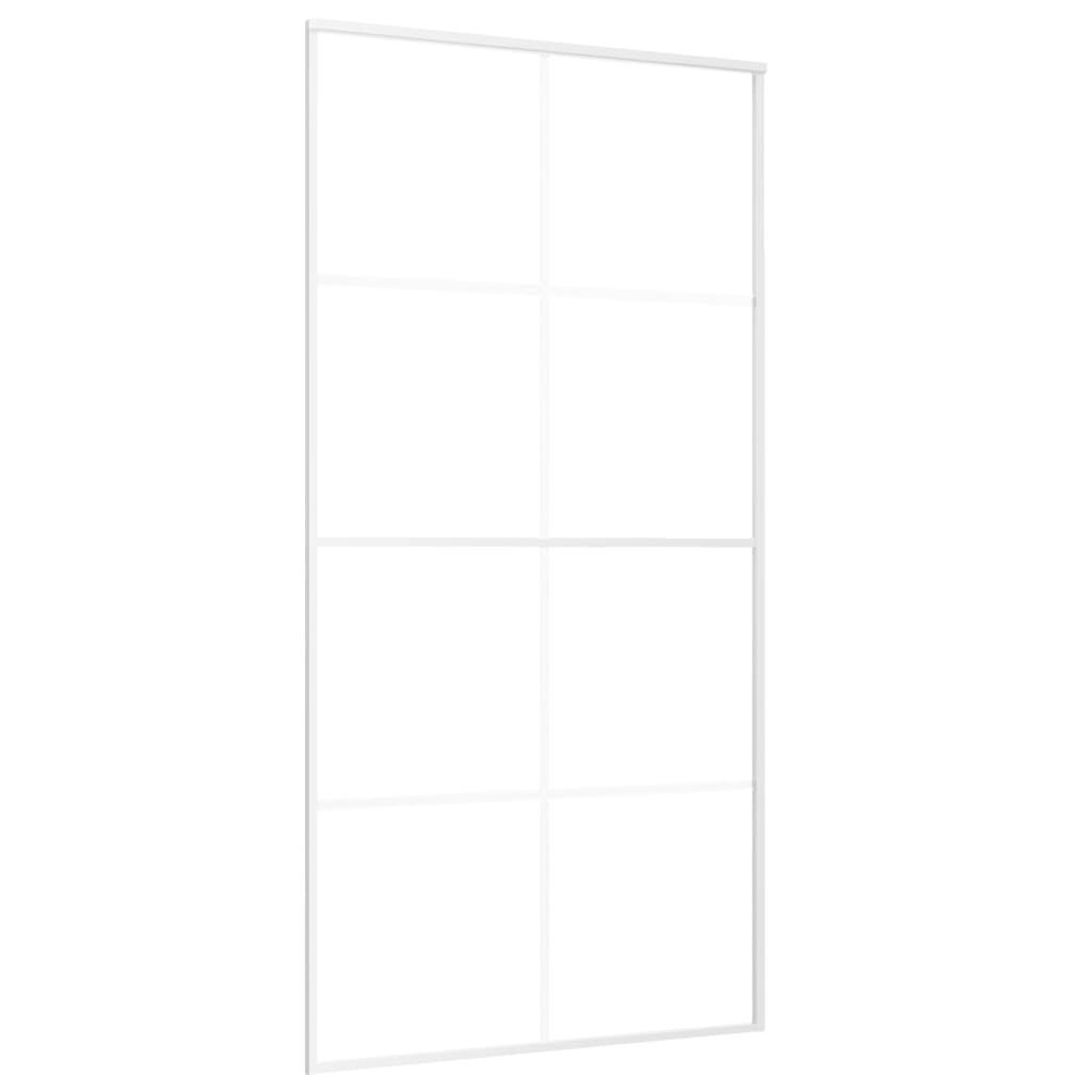 vidaXL Posuvné dveře ESG sklo a hliník 102,5 x 205 cm bílé