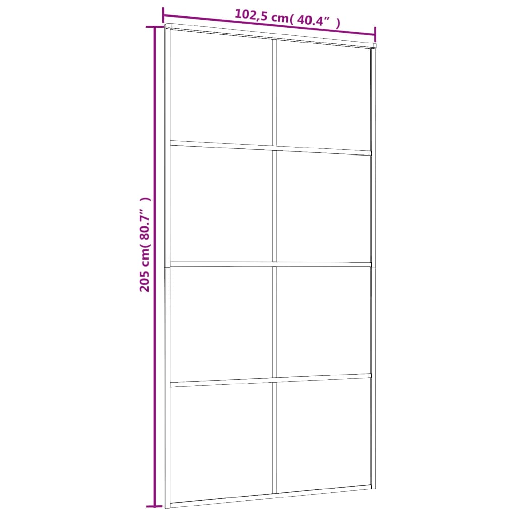 Puerta corredera WILDEN - Alt. 205 cm x Ancho 83 cm x Prof. 4 cm