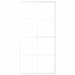 Posuvné dveře mléčné ESG sklo a hliník 102,5 x 205 cm bílé - obrázek 3