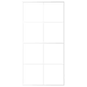 vidaXL Stumdomos durys, baltos, 102,5x205cm, ESG stiklas ir aliuminis