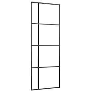 vidaXL liuguks, ESG-klaas ja alumiinium, 76 x 205 cm, must